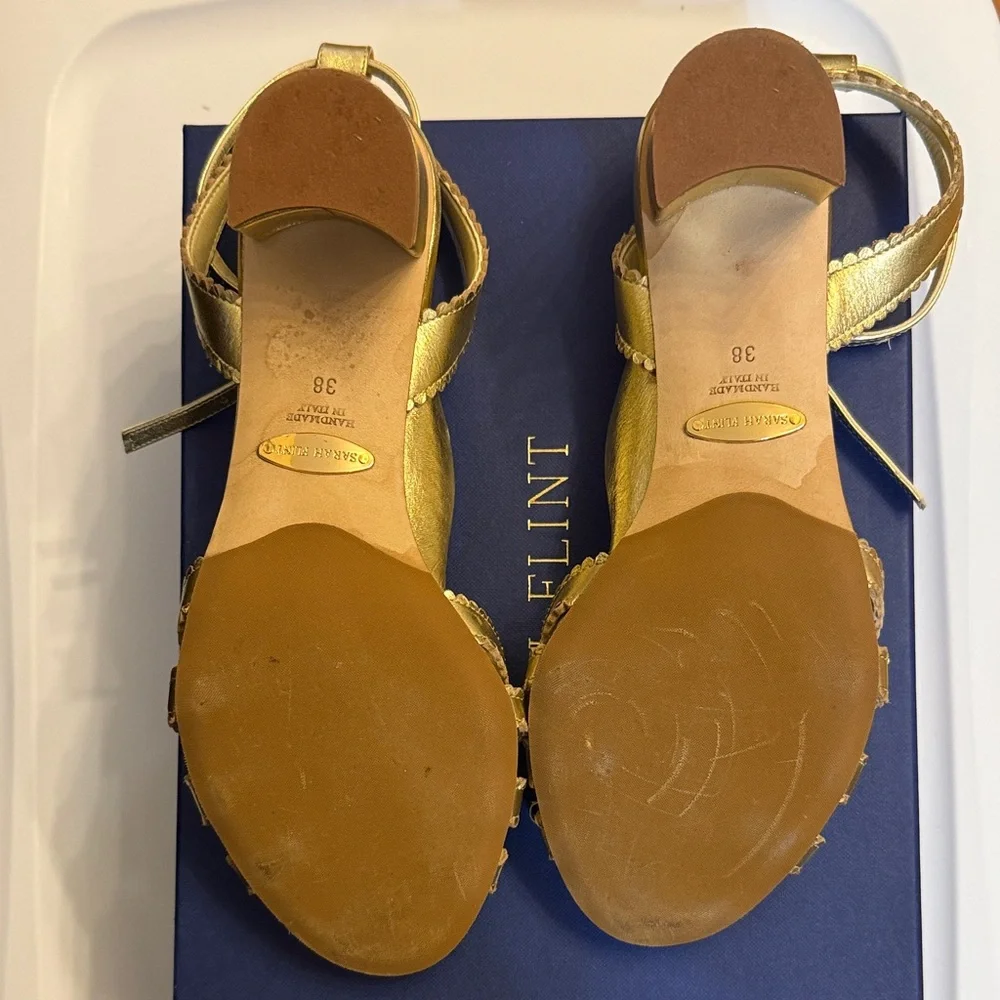 Sarah Flint Kathryn Metallic Gold Women's Sandals - Picture 5 of 8